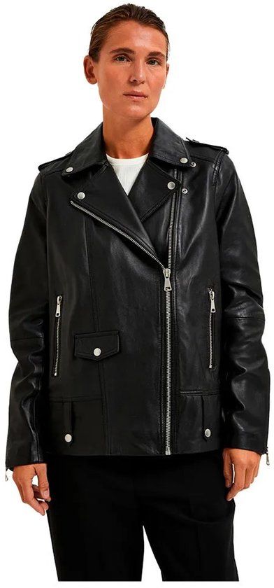Selected Madison Leren Jas Zwart 36 Vrouw