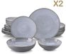 Happiq Grandiose Bordenset – 32 pièces – 8 personnes – Gris Céramique – Assiettes – Assiettes de petit déjeuner