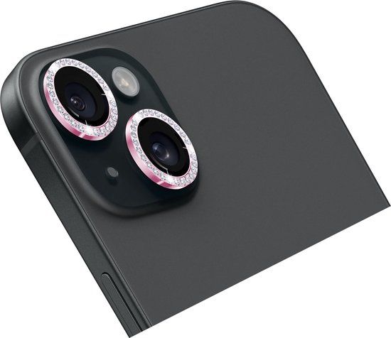 Holdit Camera Lens Protector Glitter Pink voor Apple iPhone 15 / 15 Plus