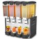 VEVOR Distributeur de Boissons Commercial 4 Réservoirs de 10 L, Fontaine à Eau 430 W, Distribution de Jus Limonade Thé Glacé, Température de Refroidissement 7-12 ℃, pour Restaurant, Hôtel, Café