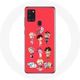 Maniacase Etui voor Samsung Galaxy A21S BTS TinyTAN Animatie BT21 Poster