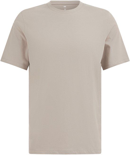 WE Fashion Heren regular fit T-shirt Taupe Katoen XS