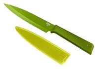 KUHN RIKON COLORI+ universeel mes recht lemmet, 23 cm, scherp lemmet | Ultrascherp lemmet van roestvrij Japans roestvrij staal, ergonomische handgreep