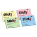 Sticky Alevar Sticky Zelfklevende vellen, herbruikbaar, formaat 75 x 102 mm, roze, 12 stuks