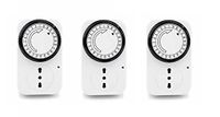 LEOFLA 3 instelbare tijdschakelaars 24 uur met programmeerbaar analoog stopcontact, tijdstekker