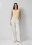s.Oliver Wijdvallende broek met ceintuur en krijtstreep - crème - W46 x L32