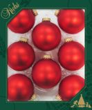 Krebs Kerstballen - 8 stuks - vuurrood - glas - 7 cm