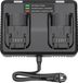 Chargeur de batterie pour outils électriques - Chargeur double 6A - Li-Ion 18–60 V - Charge rapide - Prise UE 220 V - Beige