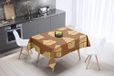 Bonamaison Tafelkleed, Anti-Mold, Sneldrogend, Waterdicht, 100% Polyester Tafellaken, Bruine tinten, 140 x 140 Cm