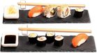 Set de baguettes / plats asiatiques - Set japonais en mélamine / Set de plats à sushi 8