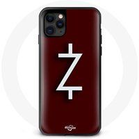 Maniacase Hoesje voor Iphone 12 Mini Ozark Seizoen 4 Z Logo Wit Rode Achtergrond