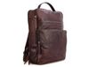 Sac à dos en cuir marron foncé avec bretelles rembourrées