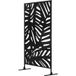 Paravent décoratif en métal noir à motif végétal pour l'extérieur – 122 x 45 x 198 cm