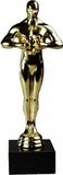 Merkloos / Sans marque Luxe award beeldje - 5x - goud - 22 cm - verzwaarde voet - winnaar trofee
