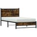 Maison Exclusive Lit en métal de haute qualité, finition chêne fumé, sans matelas, dimensions 100x190 cm