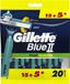 Gillette BlueII Plus Slalom Wegwerpmesjes - Voor Mannen - 20 stuks