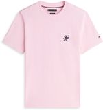 Tommy Hilfiger Heren T-shirt Katoen Korte Mouw Maat M Roze Lente/Zomer 2026
