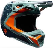 Fox V1 Image Print Motocrosshelm Blauw/Turquoise/Oranje Maat XS