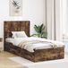 Maison Exclusive - Lit cadre avec rangement et tête de lit chêne fumé