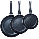 Granite Black Line set de poêles - 3 pièces - Alliage d'aluminium - 20/24/28 cm - Noir