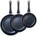 Granite Black Line set de poêles - 3 pièces - Alliage d'aluminium - 20/24/28 cm - Noir