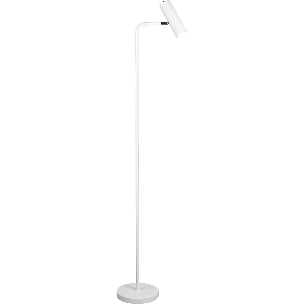 BES LED LED Vloerlamp - Trion Milona - GU10 Fitting - 1-lichts - Rond - Mat Wit - Aluminium