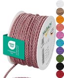 Halbach Seidenbänder Premium koord (donkerroze), breedte 4 mm, lengte 25 m, Made in Germany en Öko-Tex gecertificeerd, glanzend satijnen koord van acetaat