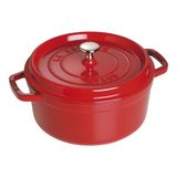 Staub Cocotte Braadpan - 24 cm - 3.8L - Kersenrood - Gietijzer
