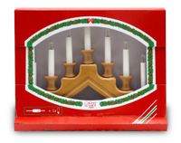Konstsmide 2547-130 houten lamp eiken gebeitst/voor binnen (IP20) / 230 V binnen / 7 heldere lampen/witte kabel