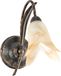MARKOS Lampe murale noir avec accents dorés antiques et un abat-jour blanc-orange, modèle MARKOS 10-773