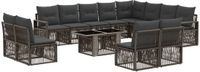 vidaXL Tuinbank Set 13 st Grijs en Donkergrijs polyrattan
