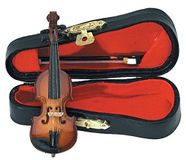 GEWA miniatuurinstrument - viool van hout – lengte ca. 9 cm – decoratie-instrument – cadeau-idee voor muziekliefhebbers en verzamelaars