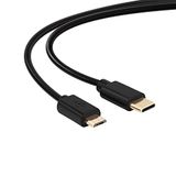conecto 1,00 m USB C naar Mirco USB 2.0 verbindingskabel, vergulde stekkercontacten, datakabel en oplaadkabel, zwart