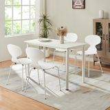 en.casa Eetkamerstoelen Kil set van 4 wit