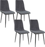 Albatros International Albatros eetkamerstoelen Garda 4 stuks, Antraciet