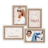 Zep - houten multi fotolijst kriss 4q in bruin en wit 4x 13x18 cm - ek485