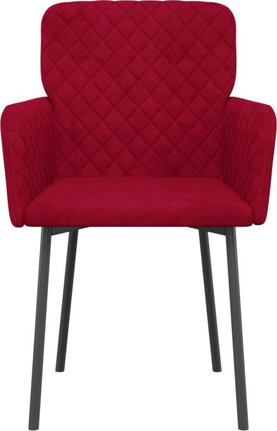vidaXL Eetkamerstoelen 2 st fluweel wijnrood