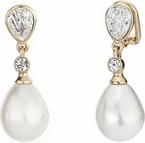 Traveller Hollander Jewels Traveller Clip Oorbellen - Oorclips Dames - Hangers - Goudkleurig - Parels - Kristal - Preciosa Crystals - Parel Wit - Oorhangers 30 mm