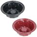 MamboCat CUCI Set van 2 mini-gugelhupfvormpjes, rond, Ø 12,3 cm, 1x zwart & 1x rood, van staal