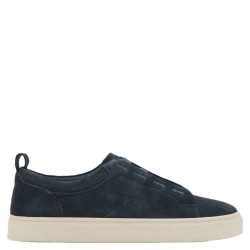 Mango Man suède slip-on sneakers marineblauw
