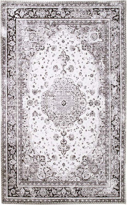 Vloerkleed Elin Zwart - Wit - 160 x 230 cm
