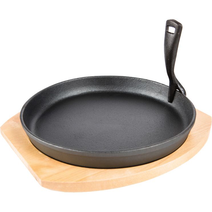 Grill Guru Cast Iron Cooking Plate & Holder - ø 25cm
