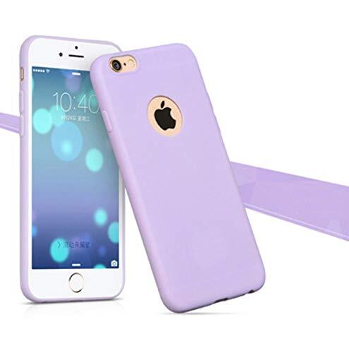 Shot Case Beschermhoes van siliconen voor iPhone 6/6S Plus, Apple mat, ultradun, bescherming gel, zacht (paars)