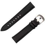 JT Berlin Wannsee Reservearmband (20 mm) voor Samsung Galaxy Watch/Amazfit/Garmin Forerunner [handgemaakt in Duitsland, leder/Nytech reserveband, roestvrijstalen sluiting] zwart/zilver