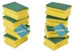 Set de 8 éponges de nettoyage de cuisine double face, vert et jaune