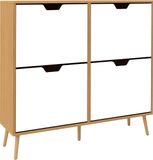 HOMCOM Opklapbare schoenenkast - Hout - 95x26x95cm - Natuurlijk hout