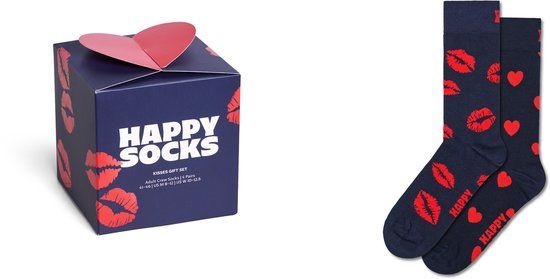 Happy Socks unisex giftbox 2P sokken valentine's blauw