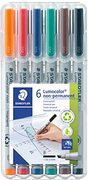 Staedtler Staedtler Lumocolor 311 WP4 Universele pennen, niet-permanent, superfijn 1-2,5 mm lijnbreedte. 6 Stuk gesorteerde kleuren