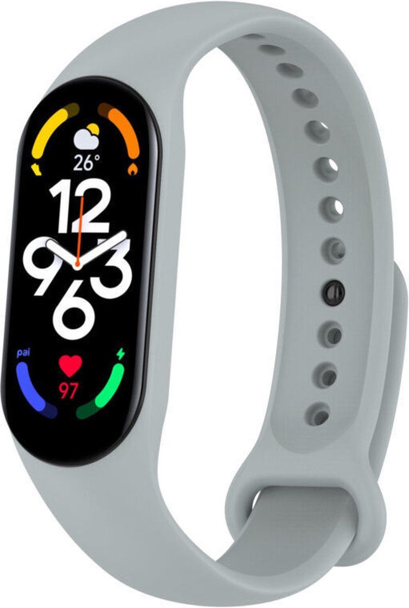 Strap-it Xiaomi Mi Band 7 siliconen bandje - grijs