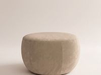 Vente-unique Poef Taupe Velours SIRAYO
